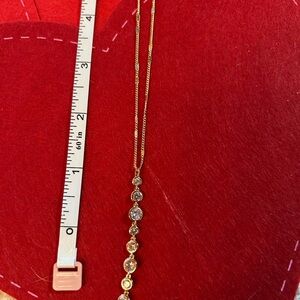 Elegant Gold Necklace with Clear Stones